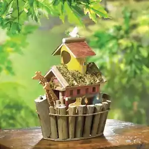 Multi-Color - Noah's Ark Hanging Wooden Birdhouse - Very Popular - FREE SHIPPING - Picture 1 of 4
