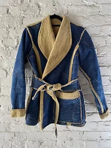 LOLA HERRERA SAN FRANCISCO QUILTED DENIM WRAP JACKET SIZE Medium - Picture 1 of 7