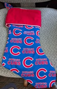 Neu ohne Etikett Chicago Cubs Stoff Weihnachten STRUMPF 17 1/2" x 7" Breite - Bild 1 von 3