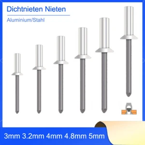 Wasserdichte Blindnieten Alu/Stahl Dichtnieten Popnieten Nieten 3mm bis 5mm - Picture 1 of 41