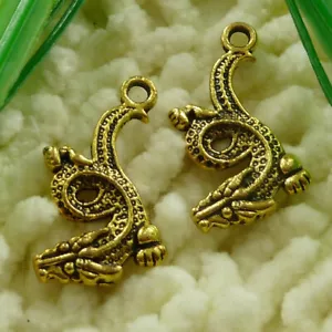 150 Pcs Antique Gold Plated Dragon Charms 28X15MM S2474 DIY Jewelry Making - Picture 1 of 6
