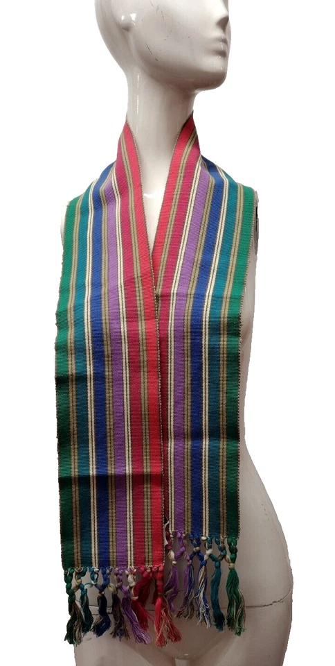 Vintage 80s Rainbow Wide Belt Sash Liz Claiborne DESIGNER Unisex Size M L Gay - Image 1 of 4