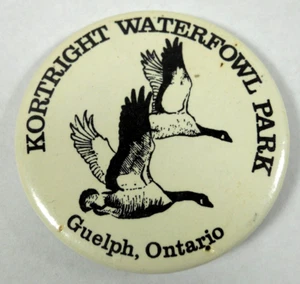 vintage Canada Guelph Ontario Kortright Waterford Park pin button flying geese - Picture 1 of 5