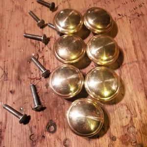 Vintage salvaged Lot Of Brass Knobs For Cabinet Replacement Pulls 1" Polished! - Picture 1 of 12