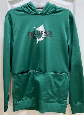 Reel Legends Men's Hoodie Sweatshirt Size S Green Boating Coozie Pockets New 158 - Image 1 of 4