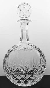 Stunning Pineapple Cut Crystal Moon Flask Shape Decanter ~ False Bottom Design - Picture 1 of 8