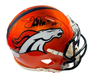Terrell Davis Signed Denver Broncos Flash Mini Helmet w HOF JSA Witness COA - Image 1 of 3