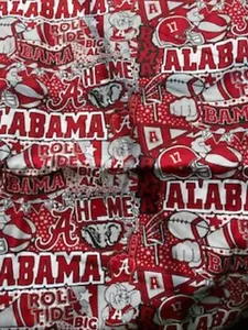 Alabama Crimson Tide Pop Art Cotton Fabric 35" x 44" Wide Sykel - Picture 1 of 4
