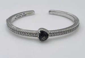 Judith Ripka Plata de Ley Cuarzo Fumé Corazón Cz Pulsera - Imagen 1 de 5