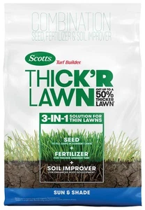 Scotts Turf Builder THICK'R LAWN Grass Seed Fertilizer and Soil Improver for ... - Picture 1 of 6