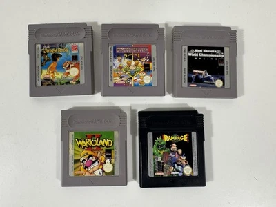 Nintendo Gameboy Lot 5 Games Jungle Book, Gallery, Rampage, Mansell & Wario 2 - Image 1 of 4