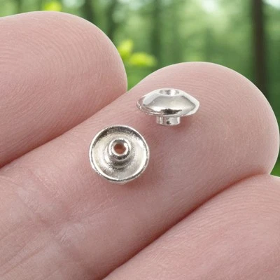 TIERRACAST Silver Classic BeadAligners, 50-Pack Large Hole Stabilizers for Professionals