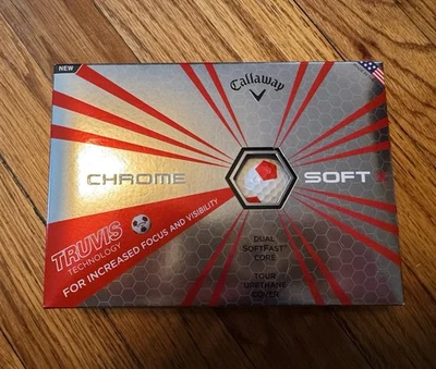 New Callaway Chrome Soft X Truvis White & Red (1 Dozen) - Imagem 1 de 2