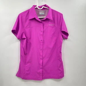 Columbia Sportswear Women's Short Sleeve Button Up Shirt Omni Shade SPF Purple M - Picture 1 of 13