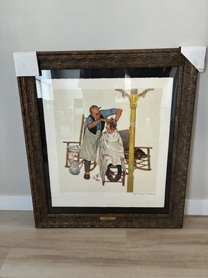 Sello litográfico Norman Rockwell “comienza el verano” firmado y enmarcado Foto 1 de 4