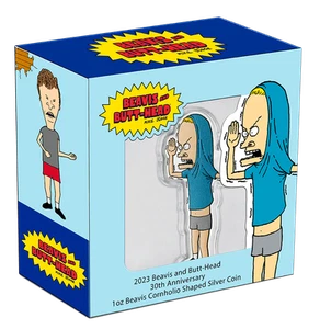 Moneda de plata Niue MTV Beavis and Butt-Head Great Cornholio 2023 1 oz certificado #8 - Imagen 1 de 6