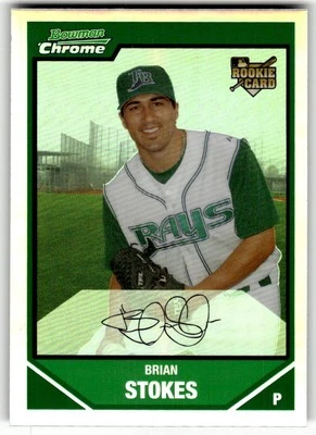 2007 Bowman Draft Picks & Prospects Brian Stokes Chrome Refractors #BDP37 - Image 1 of 2