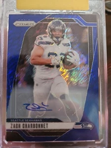 Prizm FOTL 2024 azul brillo Zach Charbonnet automático/25 Seattle Seahawks - Imagen 1 de 5