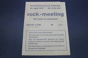 Altes Konzertticket - rock meeting - Nordseehalle Emden - 25.4.1976 - Bild 1 von 2