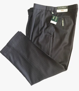 NEU MIT ETIKETT $ 125 RALPH LAUREN ANTHRAZIT WOLLE TOTAL COMFORT STRETCH HOSE mit BÜNDCHEN 38WX30L - Bild 1 von 14