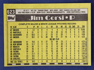 1990 Topps #623 Jim Corsi Blank/White Front - Picture 1 of 2