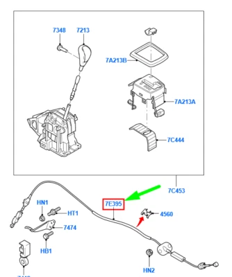 FORD FOCUS MK2 Selector Lever Control Cable 1827991 NEW GENUINE - Image 1 of 3