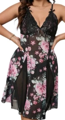 Glossy Stretchy SATINi Silky Olga Esque Cami Nightdress Nightgown PLUS 3XL NEW! - Image 1 of 4