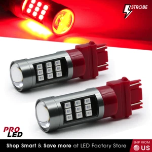 Syneticusa 3157 LED Strobe Flash Brake Tail Stop Light Parking Warning Bulbs - Picture 1 of 6