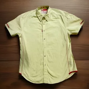 Robert Graham Men’s Lime Green Button Down Short Sleeve Shirt Size Xl - Picture 1 of 2