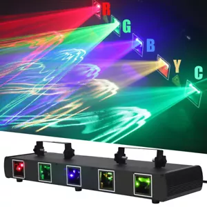 5 Lens RGBYC DJ Laser Stage Light 5 Beam Event Party Show DMX Projector Lighting - Picture 1 of 12