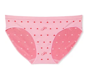 Victoria's Secret PINK Bikini Seamless Pantie Stretch Valentine Red Hearts XXL - Picture 1 of 1