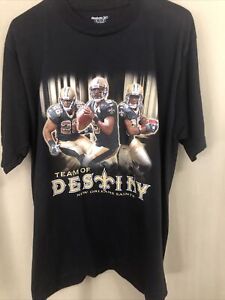 New Orleans Saints T Shirt Mens Medium Team Of Destiny Black Reebok Brees Bush