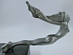 Carne Ninfa Natación Señora 1930 Raro Coche Capucha Ornamento - Imagen 1 de 8