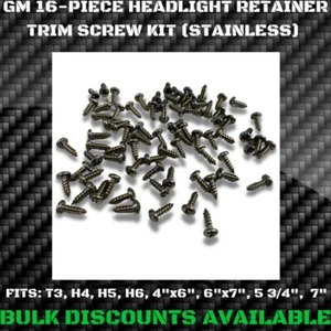 1961-1970 Pontiac Tempest Headlight Trim Ring Retainer Bucket Screws Stainless - Bild 1 von 1