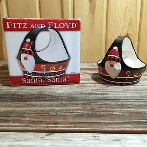 Fitz And Floyd Weihnachtsmann Weihnachtskorb schwarz rot weiß im Originalkarton D42 - Bild 1 von 7