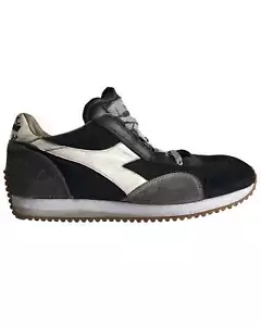 Shoes Diadora Heritage Equipe H Dirty Stone Wash Evo Trainers Man Leather Black/ - Picture 1 of 4