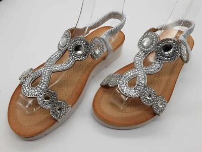 RUAN modisch flippige Sandale in Glitzeroptik Glitzer, Gr: 36, 37, 39, 40, NEU