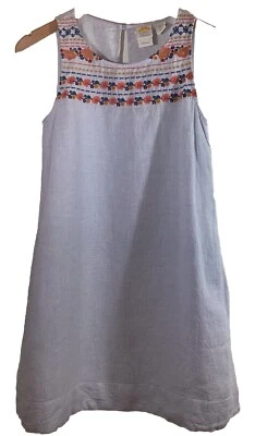 Vestido para mujer C&C California 100 % lino XS bordado sin mangas playa boho Foto 1 de 4