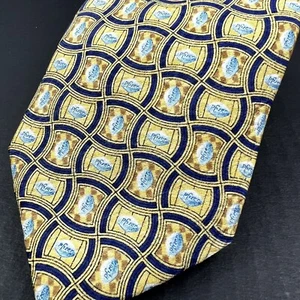 Pfizer Little Blue Pill Silk Necktie Yellow Geometric ED - Picture 1 of 5