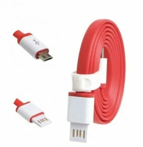 Cavo Micro USB 1M Cavo Piatto Dati USB Rosso oneplus One 1+ - Foto 1 di 1