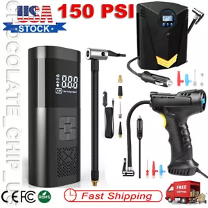Electric Car Tire Pump Inflator Auto Air Compressor Digital Portable 150PSI 12V - Picture 1 of 43