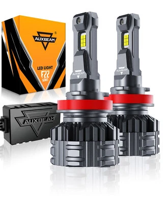 AUXBEAM H11 H9 LED Headlight Bulbs Low Beam Super Bright 6000K White Canbus New - Image 1 of 4