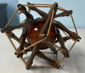 VINTAGE "THE PHILOSOPHER'S KNOT" PUZZLE by Futuristix Products Orange Glass Ball - Picture 1 of 12