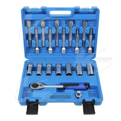 19 Shock Absorber Strut Nut Go-thru Socket & Ratchet Wrench Set Top Bearing Tool - Image 1 of 4