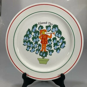 Plato de cena Sally Merwin 12 días de Navidad Taylorton Potteries undécimo día - Imagen 1 de 3