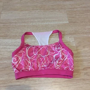 Under Armour Heat Gear Pink Weiß Kompressions Sport BH Racerback Gr. XS - Bild 1 von 9