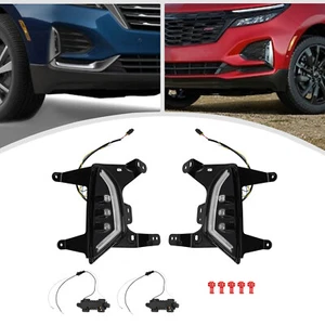 1 Pair For Chevrolet Equinox 2021-2023 LED Fog Lights with DRL Turn Signal LH+RH - Picture 1 of 18