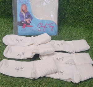 Vtg Cheryl Tiegs Anklets Socks White 6 Pairs Size 9-11 Made In USA - Picture 1 of 17