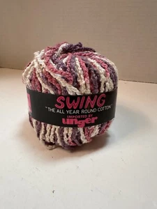 Unger SWING Yarn #8193 LAVENDER WHITE PINK 100% Soft Cotton Boucle 50 Grams - Picture 1 of 4