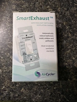 Interruptor de luz de ventilador de baño de escape inteligente AirCycler control de ventilación nuevo en caja Foto 1 de 4